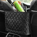 Car Purse Holder - Durable Leather Seat Back Organizer with Handbag Holder, Front Seat Storage Barrier, Backseat Pet & Kids Driver Storage Netting Pouch