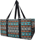 NGIL Extra Large Utility Tote Reusable Grocery Bag Oversized Collapsible for Groceries, Storage, Picnic, Beach (Western Bronco-Black)