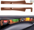 2PCS Car Seat Gap Filler, Vehicle Seat Organizer for Avoiding Dropped Items, Fill The Gap Between Seat and Console, No Drop Seats Guard for Coins Wallets Keys, Universal Car Accessories (Brown)