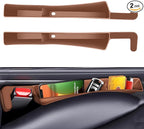 2PCS Car Seat Gap Filler, Vehicle Seat Organizer for Avoiding Dropped Items, Fill The Gap Between Seat and Console, No Drop Seats Guard for Coins Wallets Keys, Universal Car Accessories (Brown)