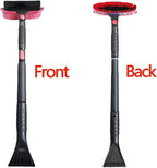 42" Extendable Snow Brush & Ice Scraper for Car Windshield, Heavy Duty 180° Pivoting Black Cleaning Broom for Auto SUV Truck, Detachable Snow Removal Tool with Telescoping Aluminum Rod