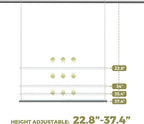 Hanging Closet Rod, 17-29In Adjustable Width and Up to 37In Height Adjustable Closet Rod Extender, Double Closet Rods Hanging