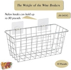 JUNCHU CHERRY 5 Pack Hanging Storage Basket, Bathroom Basket, Household Goods, with Traceless Tape, no Drilling, for Cabinet 