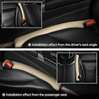2Pack Leather Car Seat Gap Filler – Anti-Drop Console Organizer, Scratch-Resistant Waterproof Easy to Clean, Fits 90% Vehicles Without Blocking Seat Movement
