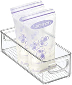 mDesign Small Plastic Nursery Storage Container Bins with Handles for Organization in Cabinet, Closet or Cubby Shelves - Orga