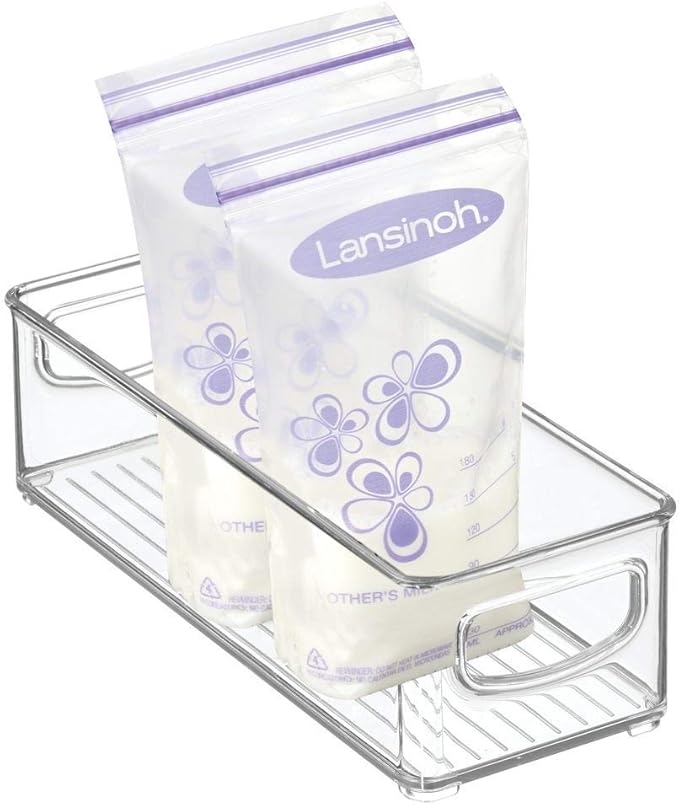 mDesign Small Plastic Nursery Storage Container Bins with Handles for Organization in Cabinet, Closet or Cubby Shelves - Orga