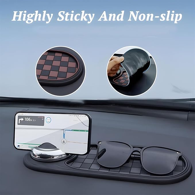 3-in-1 Anti-Slip Mat Solves Every Driver's Biggest Frustration, Multi-Functional Support Anti-Slip Pad, Mobile Phone Bracket 