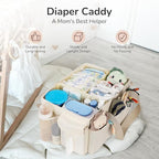 YOHOOLYO Baby Diaper Caddy Organizer, Large Portable Storage Basket for Newborn Essentials, Nursery Must-Have for Boys and Gi