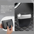 2PCS Car Trash Can with Lid + 60PCS Garbage Bag,Mini Trash Can Car Interior Accessories with Capacity 700ml,Multifunctional CCar Organizers and Storage(Silver)