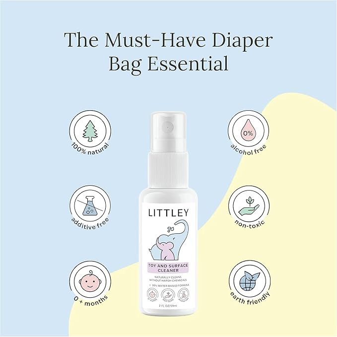 Littley Toy & Surface Cleaner | Alcohol-Free HOCl Spray for Baby Toys & High-Touch Surfaces | Fragrance-Free Formula | Gentle