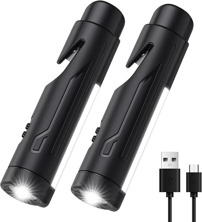 KnLnny Ware Automotive Escape Tool, Window Breaker,Seatbelt Cutter, Car Flashlight, 5 in1 Auto Tactical Gear, USB Charging, M