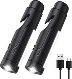 KnLnny Ware Automotive Escape Tool, Window Breaker,Seatbelt Cutter, Car Flashlight, 5 in1 Auto Tactical Gear, USB Charging, M