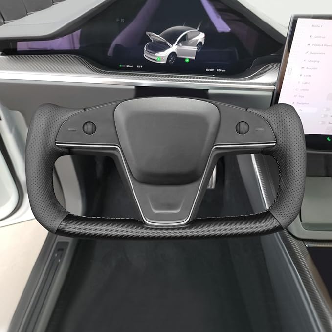 MEWANT Steering Wheel Cover for Tesla Yoke Steering Wheel Cover for Model X 2023 for Tesla Model S Steering Wheel Wrap