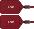 Personalized Monogrammed Leather Luggage Tags - 2 Pack