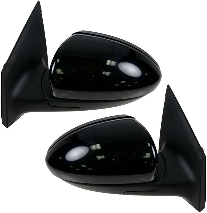 TRQ 2 Piece Driver and Passenger Side Mirror Assembly Set Electric Adjustment Heated No Memory Black Compatible with 2011-201