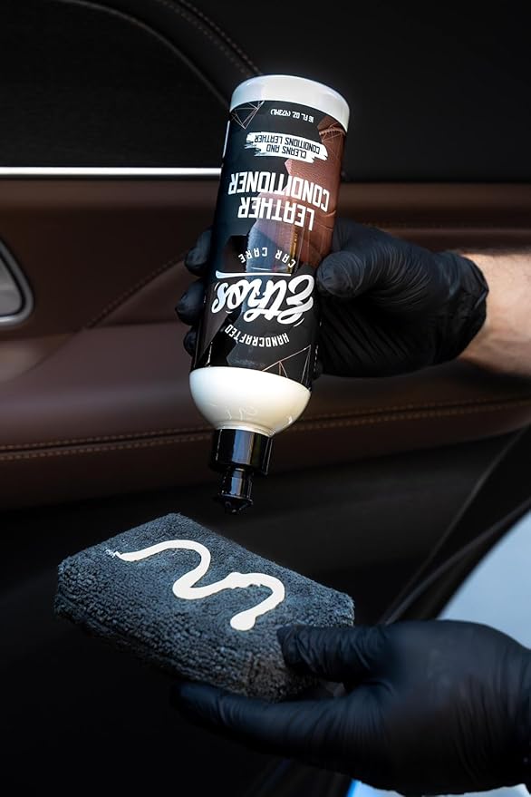 Ethos Car Leather Cleaner and Conditioner 16oz – Leather Seat Cleaner & Conditioner with UV Protection for Car Interior, Couc