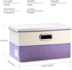 PRANDOM Collapsible Storage Bin with Lid [3-Pack] Fabric Foldable Storage Box Organizer Container Basket Cube with Cover for 