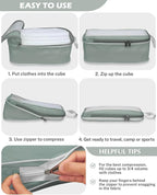 Gonex 8 Set Compression Packing Cubes for Travel Essentials, Expandable Mesh Organizer with Toiletry, Laundry, Shoe, Cable Ba