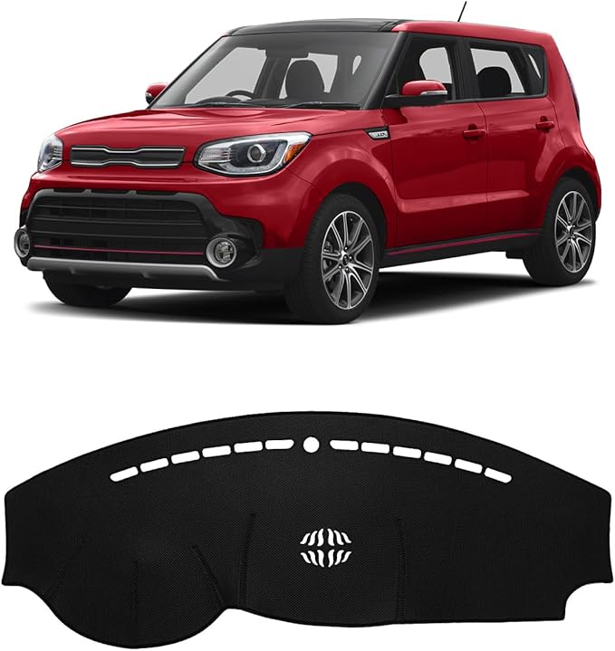 FIILINES Dash Cover for 2014-2019 Kia Soul, Dashboard Mat Accessories Dash Cover Sunshade Nonslip Mesh Protector No Glare Bla
