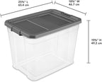 Sterilite 16-Pack Modular Stacker Box, Durable Clear Plastic Storage Bins with Latching Lids, 108 Quart - Stackable Organizin