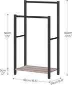 HOOBRO Freestanding Towel Rack, 2 Tier Blanket Ladder Holder for Bathroom, 16.5" L x 9.4" W x 31.5" H, Blanket Rack, Industri