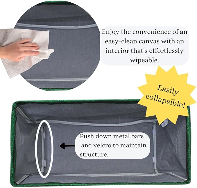 NGIL Extra Large Utility Tote Reusable Grocery Bag Oversized Collapsible for Groceries, Storage, Picnic, Beach (Green Glitter- Green)