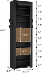ROJASOP Shoe Rack with Covers 10 Tier Large Shoe Organizer Tall Shoe Closet Storage for 20-22 Pairs Shoe and Boot, Free Stand