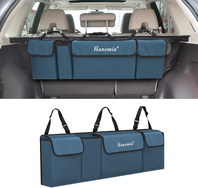 Car Trunk Organizer and Storage, Backseat Hanging Organizer for SUV, Truck, MPV, Waterproof, Collapsible Cargo Storage Bag