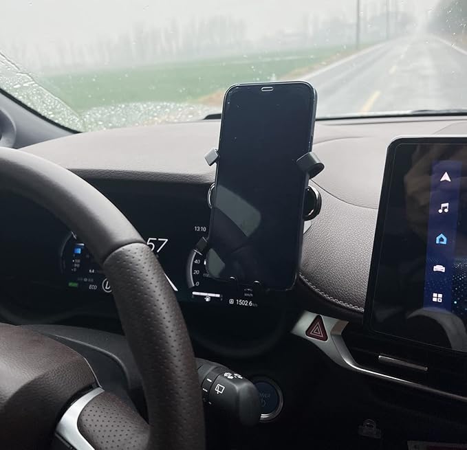 iJDMTOY Dashboard Direct Clip-On Mount Phone Gravity Holder Compatible with Toyota 2021-up Sienna Van (Won't Occupy Air Vent Opening)