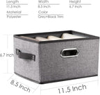 PRANDOM Fodable Storage Bins for Closet [3-pack] Decorative Fabric Storage Baskets Cubes with Leather/Metal Handles for Shelv