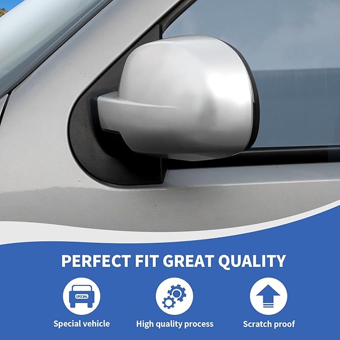 RAZPOY Rearview Mirror Cover Side Mirror Shell Trim Compatible with Chevy Silverado & Suburban & Tahoe & GMC-Yukon & GMC-Sierra & Cadillac Escalade 2007-2013, Silver