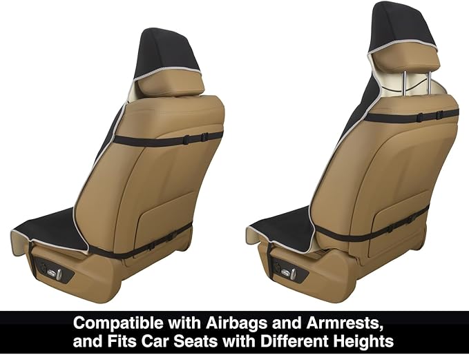 Waterproof Neoprene Car Seat Cover, Sweatproof Non-Slip Seat Protector, Universal Fit for Front Bucket or Rear Bench Seat of 