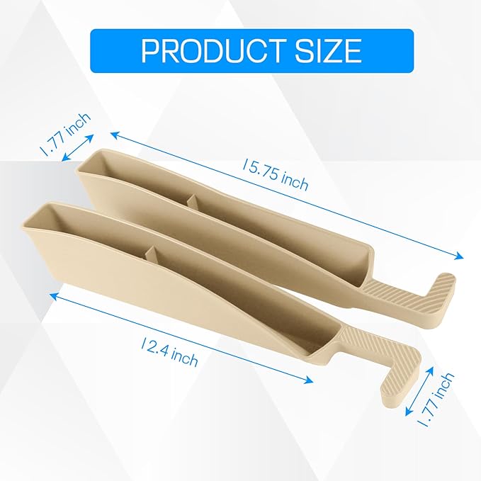2PCS Car Seat Gap Filler Organizer, Car Seat Organizer, Multifunctional Seat Gap Storage Box for Phone Key, Fill The Gap & Stop Things from Dropping, Universal for Most Vehicles (Beige)