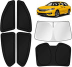 KUST Car Window Shades for 2013-2017 Honda Accord Accessories Windshield Sun Shade Side Rear Window Covers Sunshade Privacy Protection for Camping Blackout UV Block Full Set 6PCS