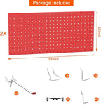 TORACK Metal Pegboard Wall Organizer 24" x 24" or 12" x 48", 70 PCS Tool Storage Pegboard for Garage Tool Organizer Board wit