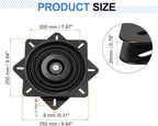 uxcell 2Pcs 10" Bar Stool Swivel Replacement, 360° Rotation Lazy Susan Turntable, Square Semi-Ball Bearing Seat Swivel Base M
