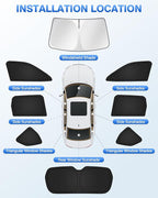 Sunshades for 2025 2026 Subaru Forester Accessories Windshield Sun Shade Side Rear Window Shade Cover Sun Visor Shield Privacy Protection Keep Vehicle Cool Black 8PCS