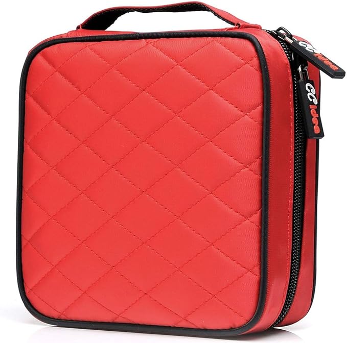 CCidea 40 Capacity CD/DVD Case Holder Portable Disc Wallet Storage Binder Nylon Cd Bag (Red) Specials