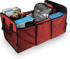 Car Trunk Organizer, Oxford Fabric Waterproof & Anti-Slip Vehicle Storage Box with Leak Proof & Insulated Cooler Bag, Large Cap