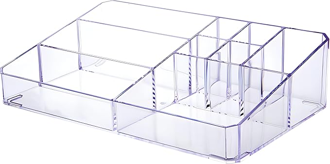 Clear Makeup Organizer, Makeup Brushes Storage Case, Cosmetic Display Case Tray, Tiered Skincare Organizer, Acrylic Lipstick 