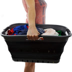 SAMMART 42L Collapsible Plastic Laundry Basket - Foldable Pop Up Storage Container/Organizer - Space Saving Hamper/Basket (1,