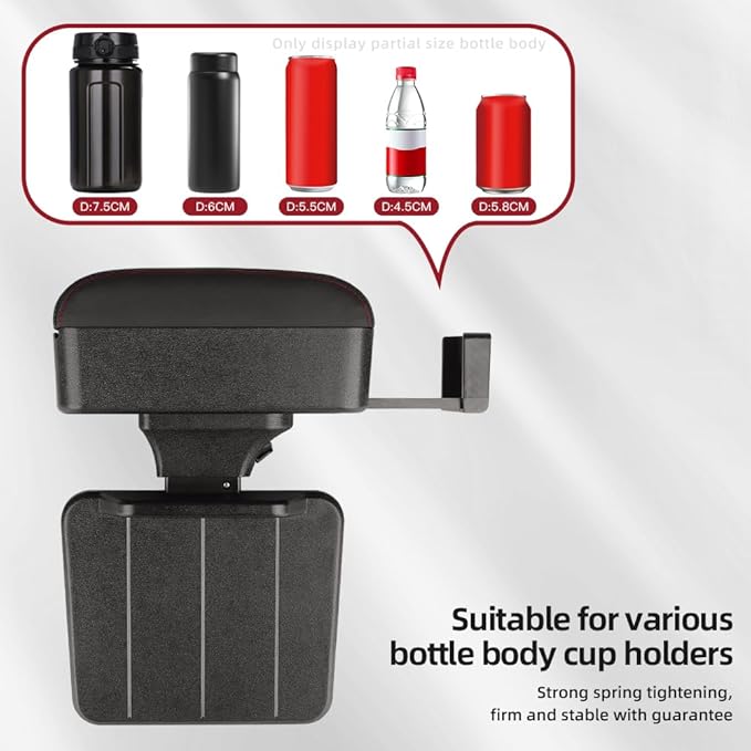 JEYODA Car Armrest Box with Cup Holder Car Central Liftable Armres Storage Organizer Box Arm Rest，Car Seat Gap Filler Organiz