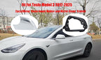 Fits For Tesla Model 3 Left Driver Side Wing Mirror Cover and Mirror Frame Set Rearview Lower Holder Tray Cap Housing 2017-2020(left side chrome)