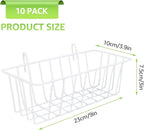 10 Pack Wall Grid Panel Hanging Wire Basket, Metal Wall Storage and Display Basket, Grid Wall Storage Basket for Kitchen, Hom