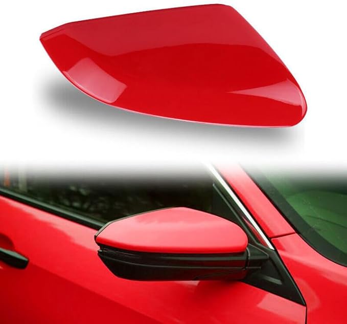 Red Right Mirror Cap Cover For Honda Civic 2016 2017 2018 2019 2020 2021 Rearview Mirror Cap Replacement (Red Right Side)