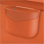 Car Trash Can, Mini Auto Garbage Bin Multipurpose Storage Container with Slot Clip, Waterproof Leather Small Dustbin Interior Accessories for Vehicle Door Front Back Seat (Orange)
