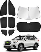 Sunshades for 2025 2026 Subaru Forester Accessories Windshield Sun Shade Side Rear Window Shade Cover Sun Visor Shield Privacy Protection Keep Vehicle Cool Black 8PCS