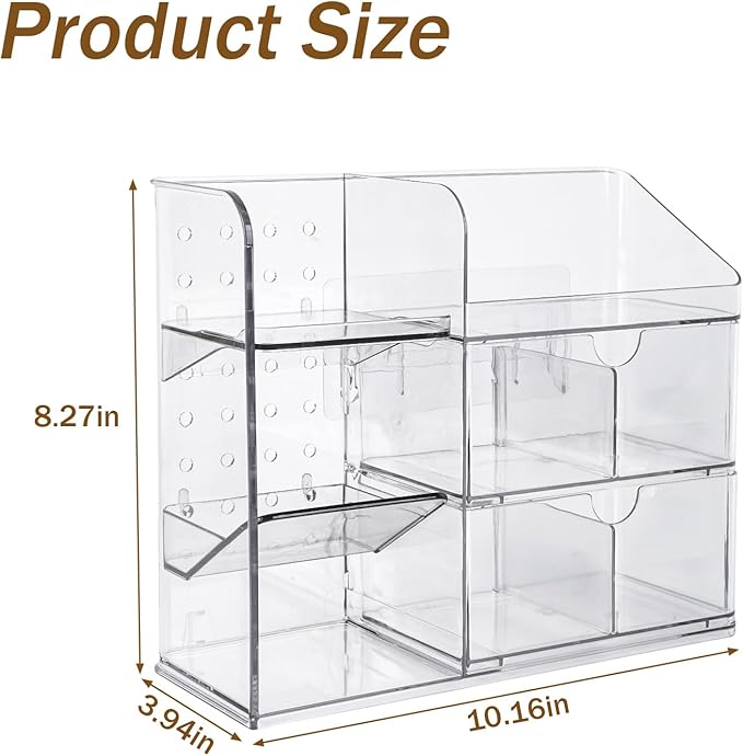 3 Tier Medicine Cabinet Organizer, Bathroom Medicine Cabinet Organizer with Removable Dividers, Narrow Makeup Organizer with 