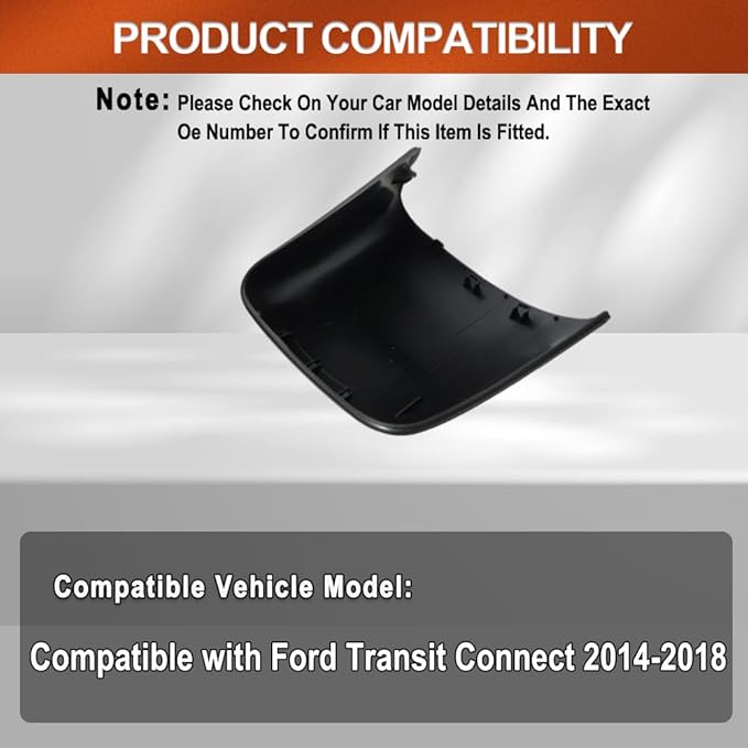 Rearview Mirror Cover, Car Rearview Side Mirror Caps, Compatible with Ford Transit Connect 2014-2018, 1 pc (Left)