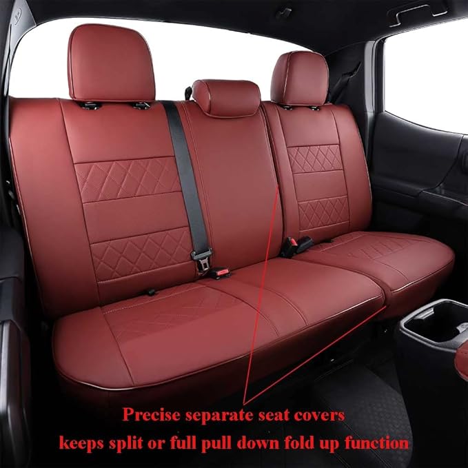 EKR Custom Fit Tacoma Car Seat Covers for Select Toyota Tacoma 2016 2017 2018 2019 2020 2021 2022 2023 Double Cab/Crew Cab - 